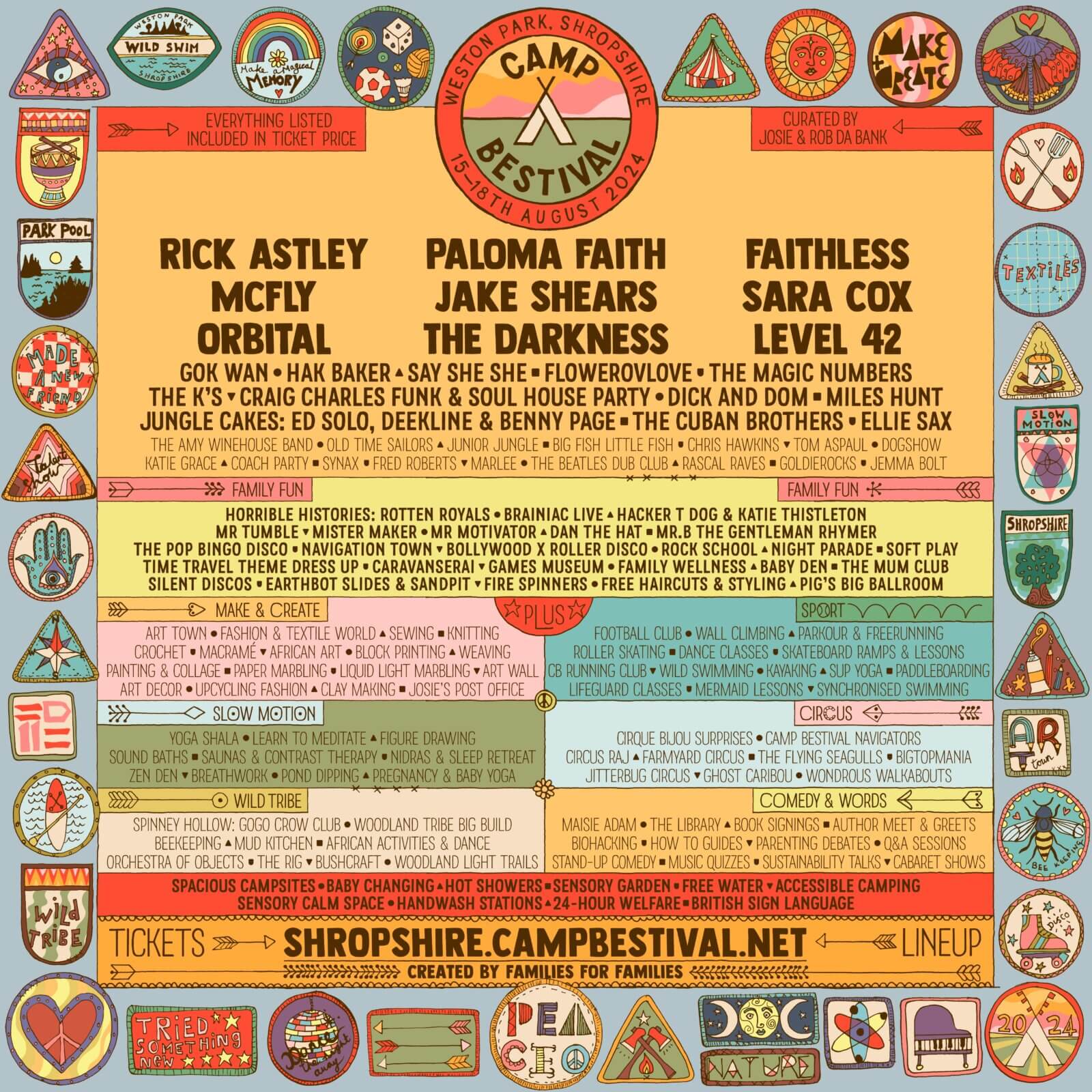 Camp Bestival Shropshire 2024 Lineup poster